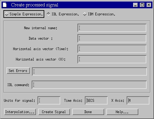 create processed signal menu