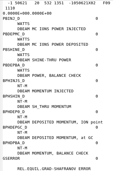 An excerpt of the TF.PLN file