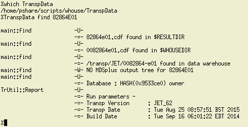 Using TranspData to find a run